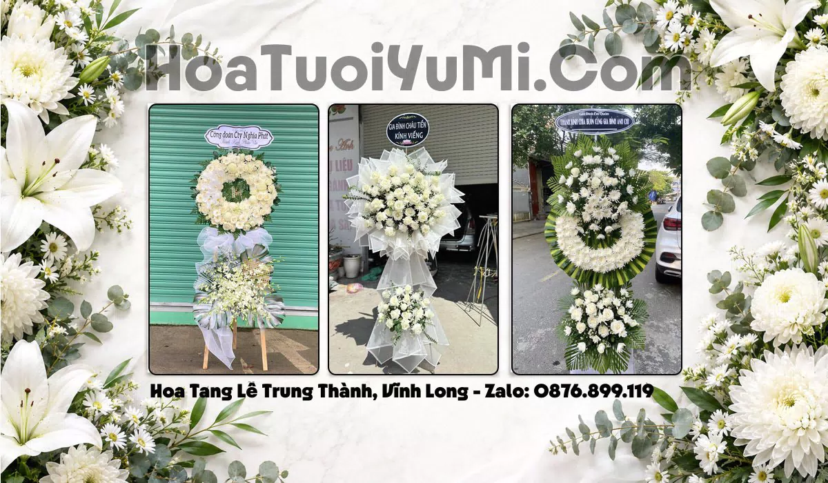 vòng hoa tang lễ Xã Trung Thành Vĩnh Long