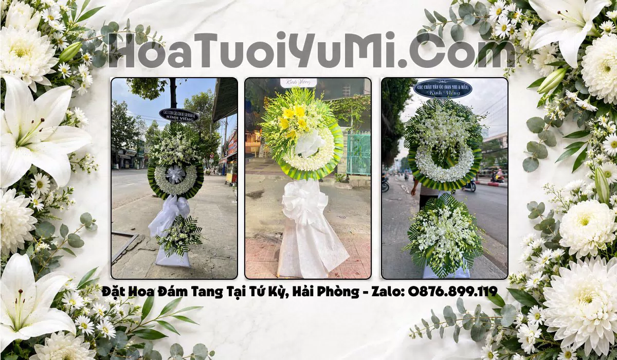 vòng hoa tang lễ tại Xã Tứ Kỳ, Hải Phòng