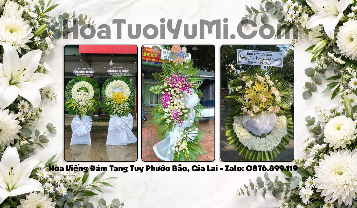 Vòng Hoa Viếng Xã Tuy Phước Bắc, Tỉnh Gia Lai - Giao Kịp Giờ