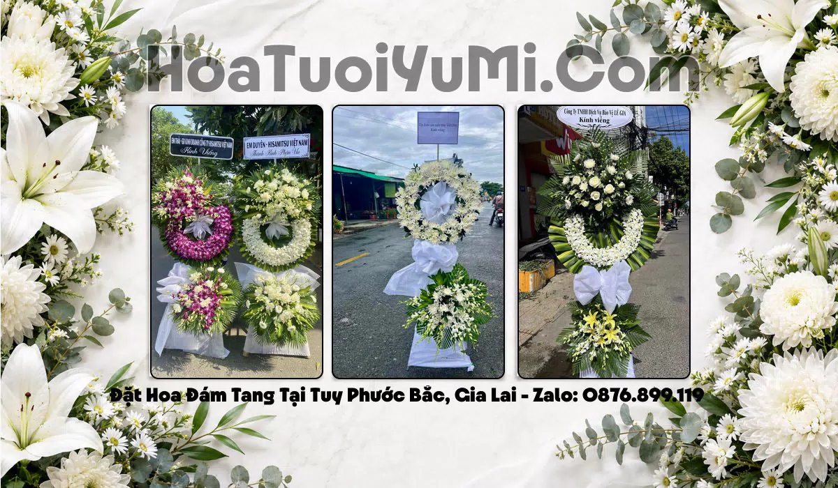 Vòng hoa tang lễ giao tận nơi tại Xã Tuy Phước Bắc, Gia Lai