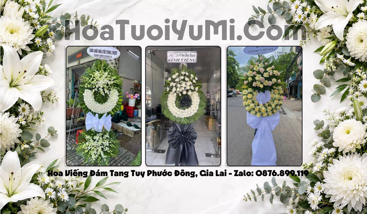 Vòng hoa tang lễ tại Xã Tuy Phước Đông