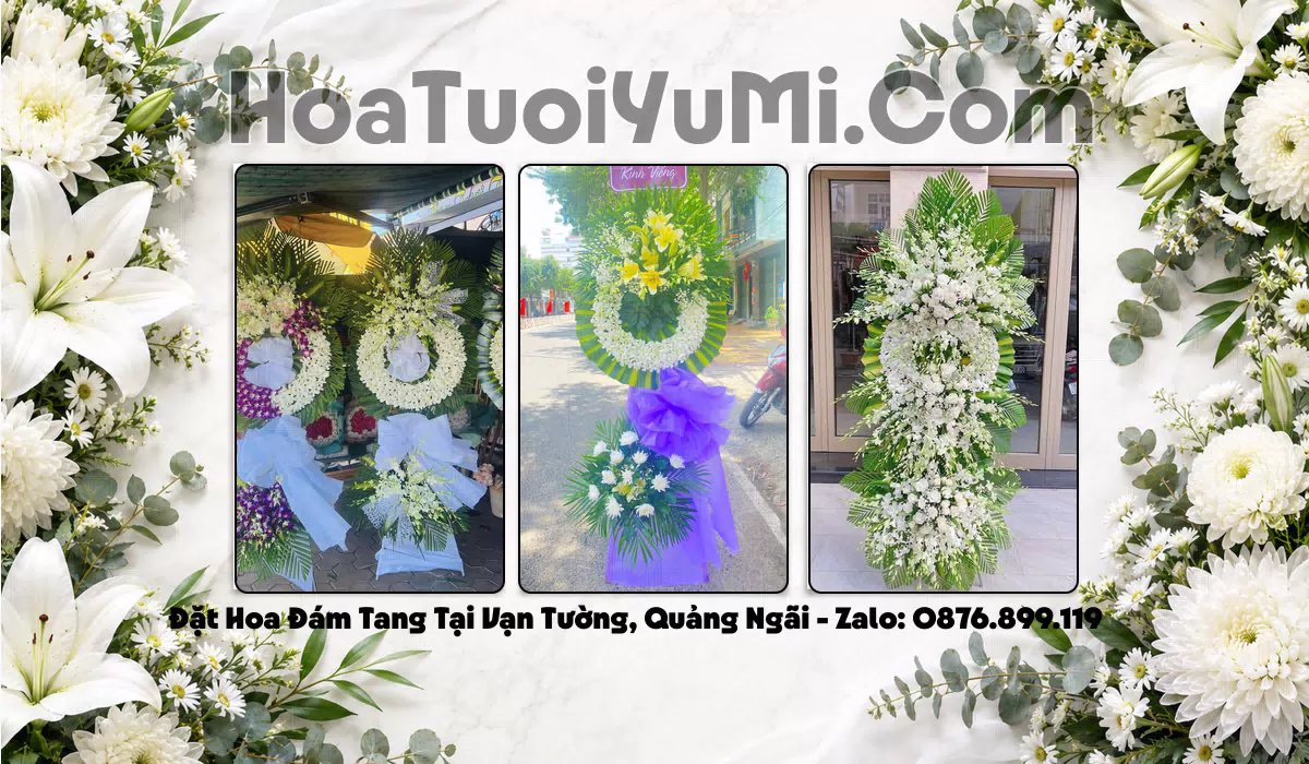 Kệ hoa viếng đám tang tại Xã Vạn Tường, Quảng Ngãi