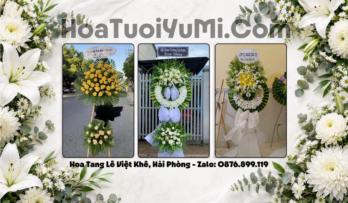 kệ hoa viếng tang lễ giao tại Xã Việt Khê Hải Phòng