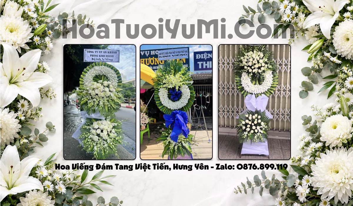 vòng hoa viếng đám tang tại Xã Việt Tiến, Hưng Yên