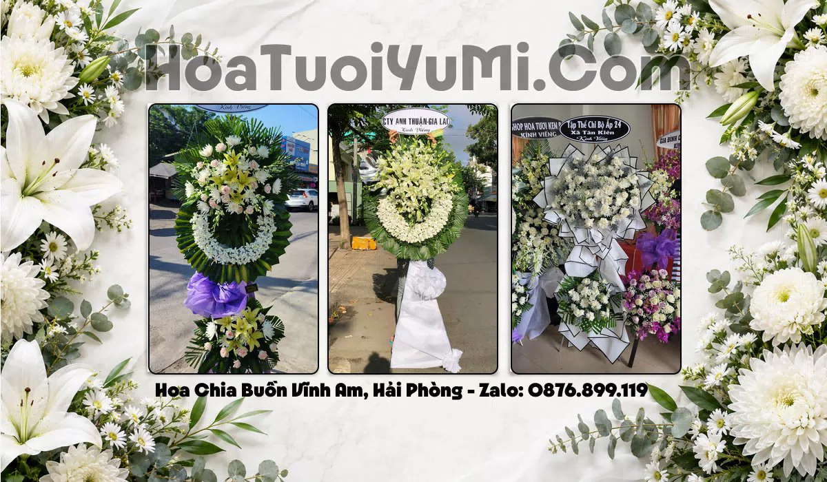 Kệ hoa viếng tang lễ tại Xã Vĩnh Am, Thành phố Hải Phòng