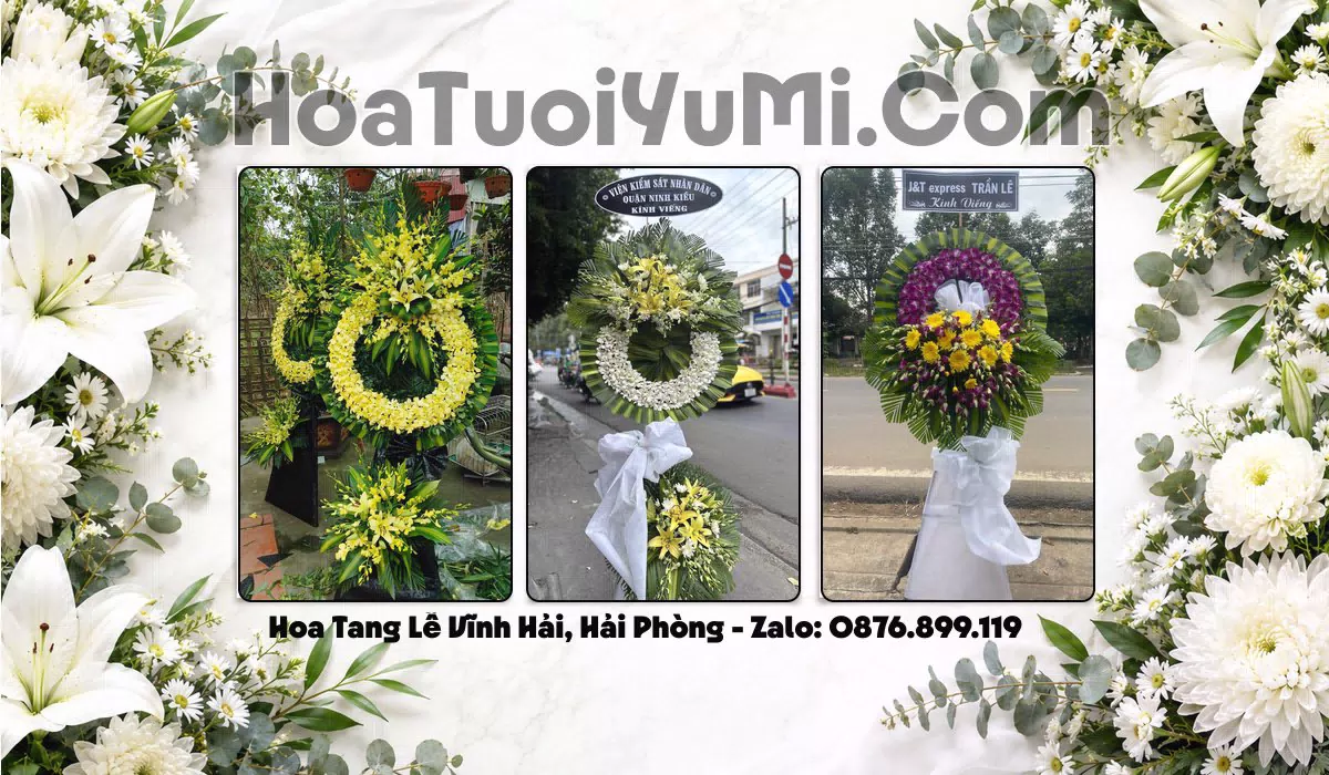 Vòng hoa viếng tại Xã Vĩnh Hải, Hải Phòng