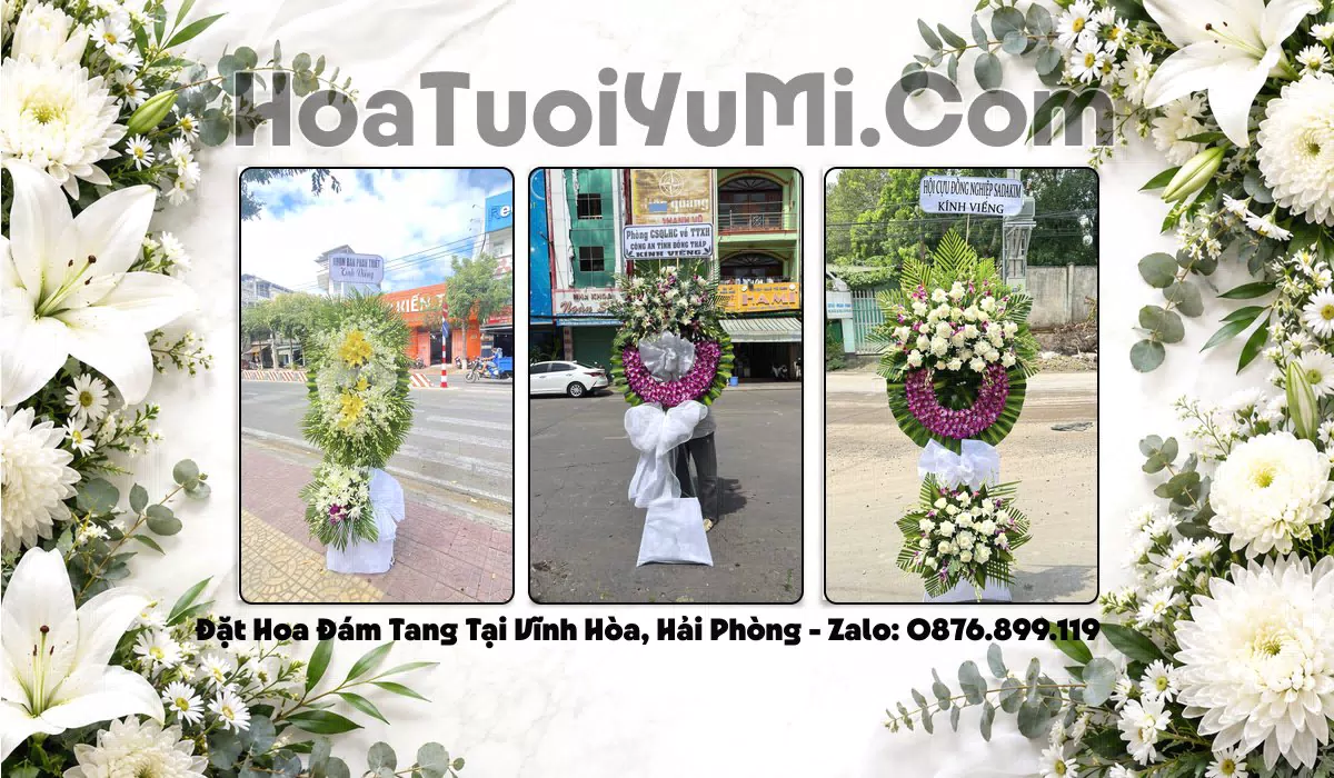 Vòng hoa viếng đám tang tại Xã Vĩnh Hòa, Thành phố Hải Phòng