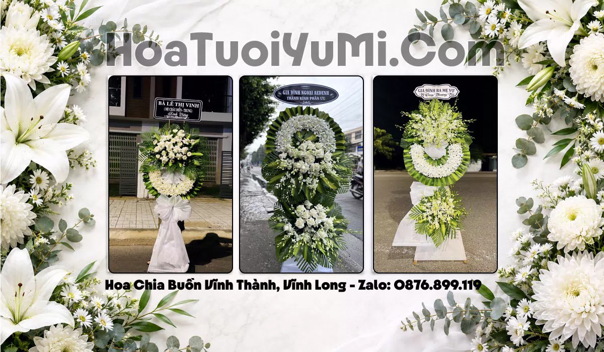 Vòng hoa tang lễ giao tại Xã Vĩnh Thành, Vĩnh Long