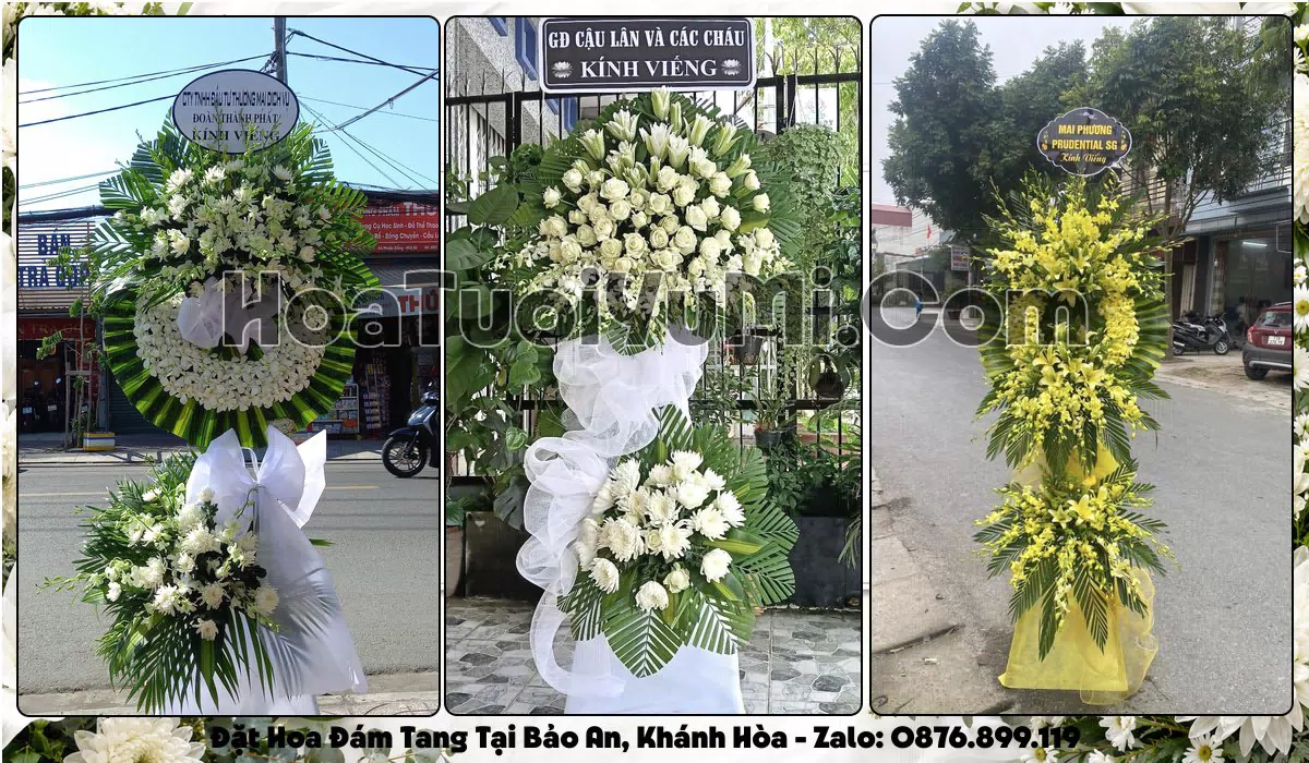 Vòng hoa viếng đám tang tại Phường Bảo An, Tỉnh Khánh Hòa