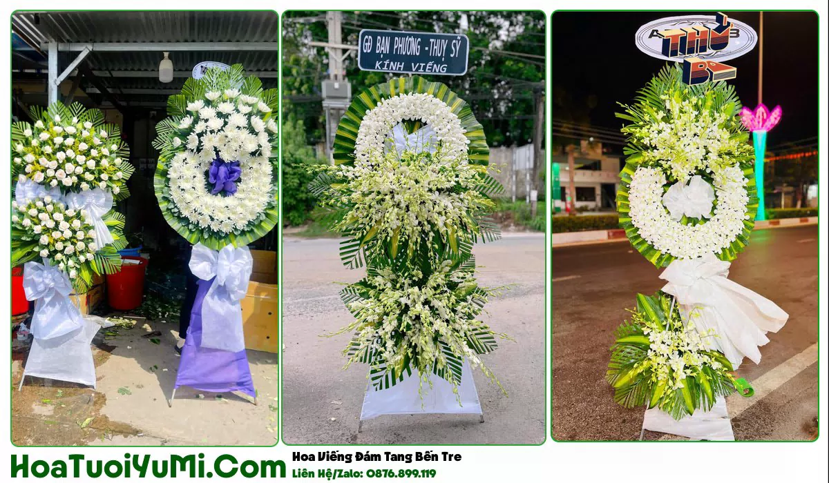 vòng hoa viếng đám tang tại Phường Bến Tre, Vĩnh Long