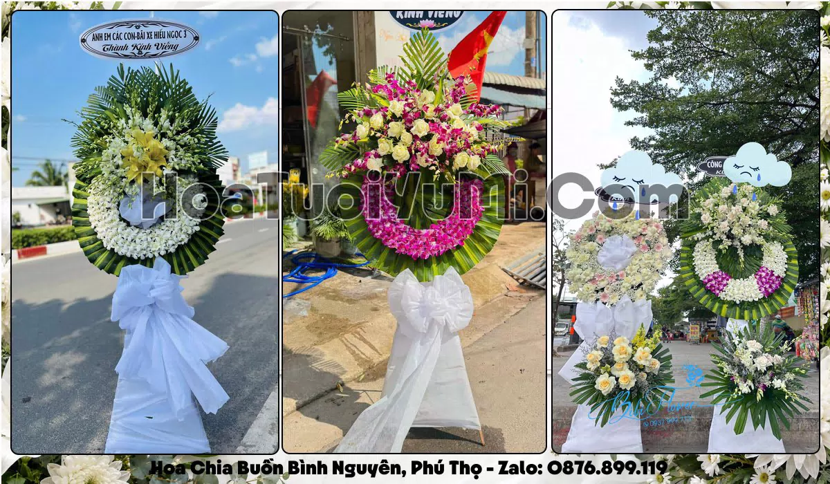 Vòng hoa viếng đám tang tại Xã Bình Nguyên, Tỉnh Phú Thọ