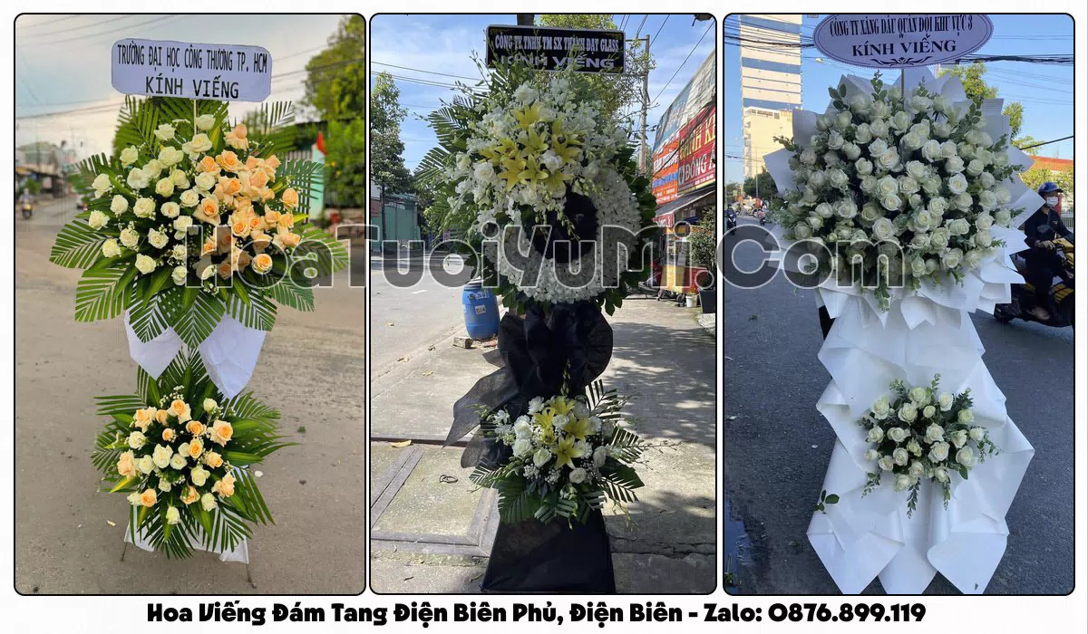 vòng hoa viếng đám tang tại Phường Điện Biên Phủ, Điện Biên