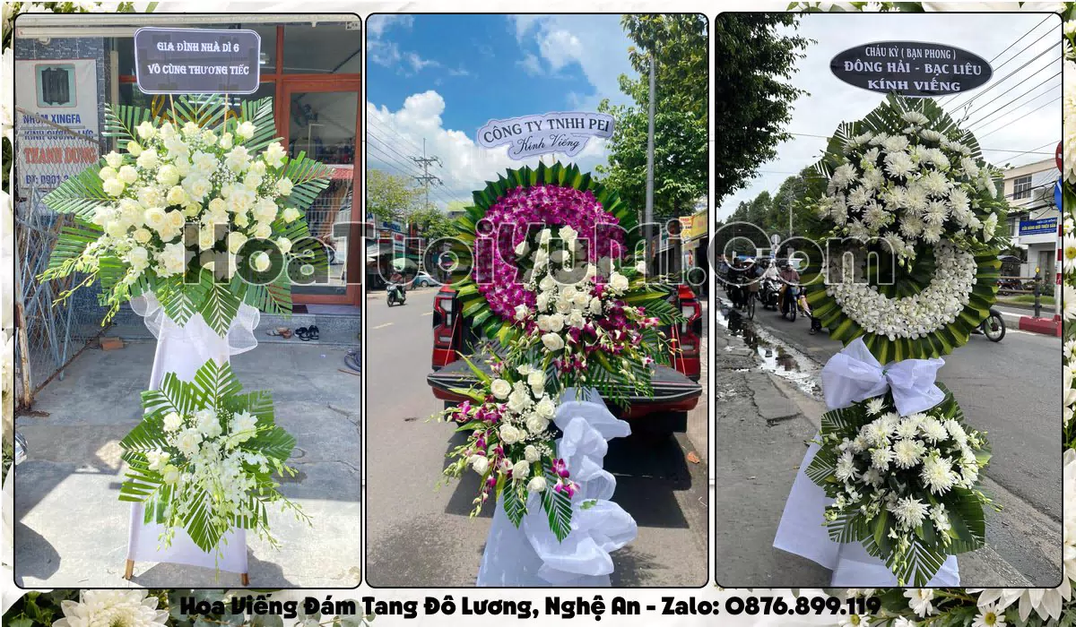 vòng hoa viếng đám tang tại Đô Lương Nghệ An