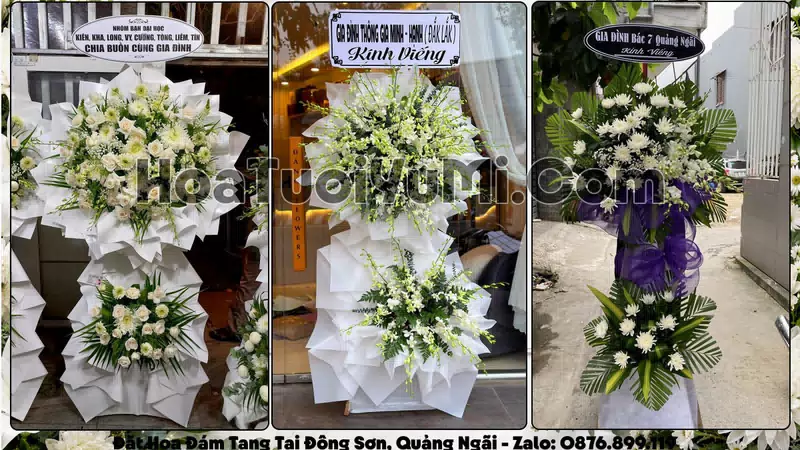 Đặt Vòng Hoa Đám Tang Tại Xã Đông Sơn, Tỉnh Quảng Ngãi