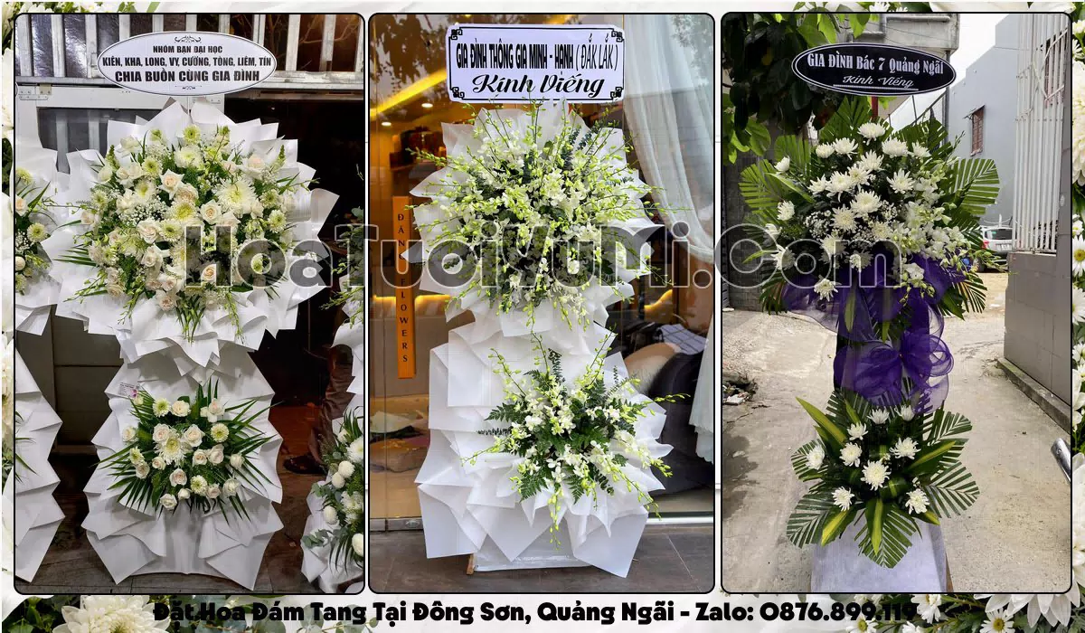 Đặt Vòng Hoa Đám Tang Tại Xã Đông Sơn, Tỉnh Quảng Ngãi