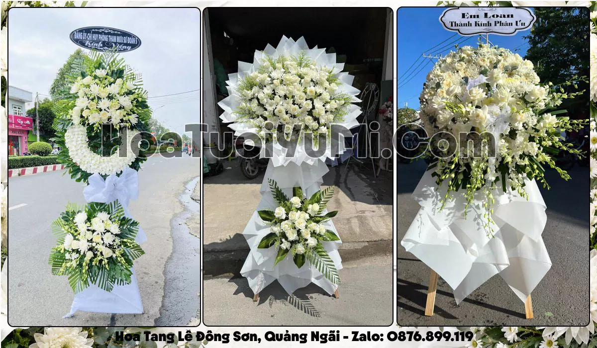 Vòng hoa viếng đám tang tại Xã Đông Sơn, Quảng Ngãi