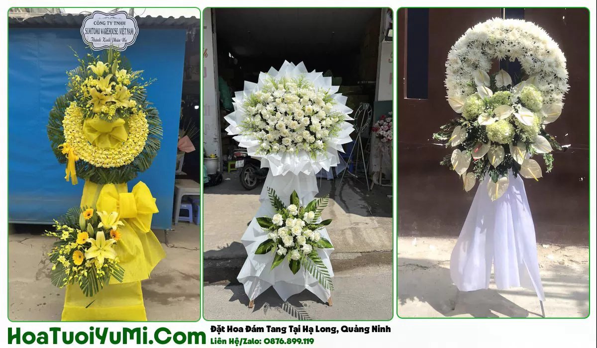 vòng hoa viếng đám tang tại Hạ Long