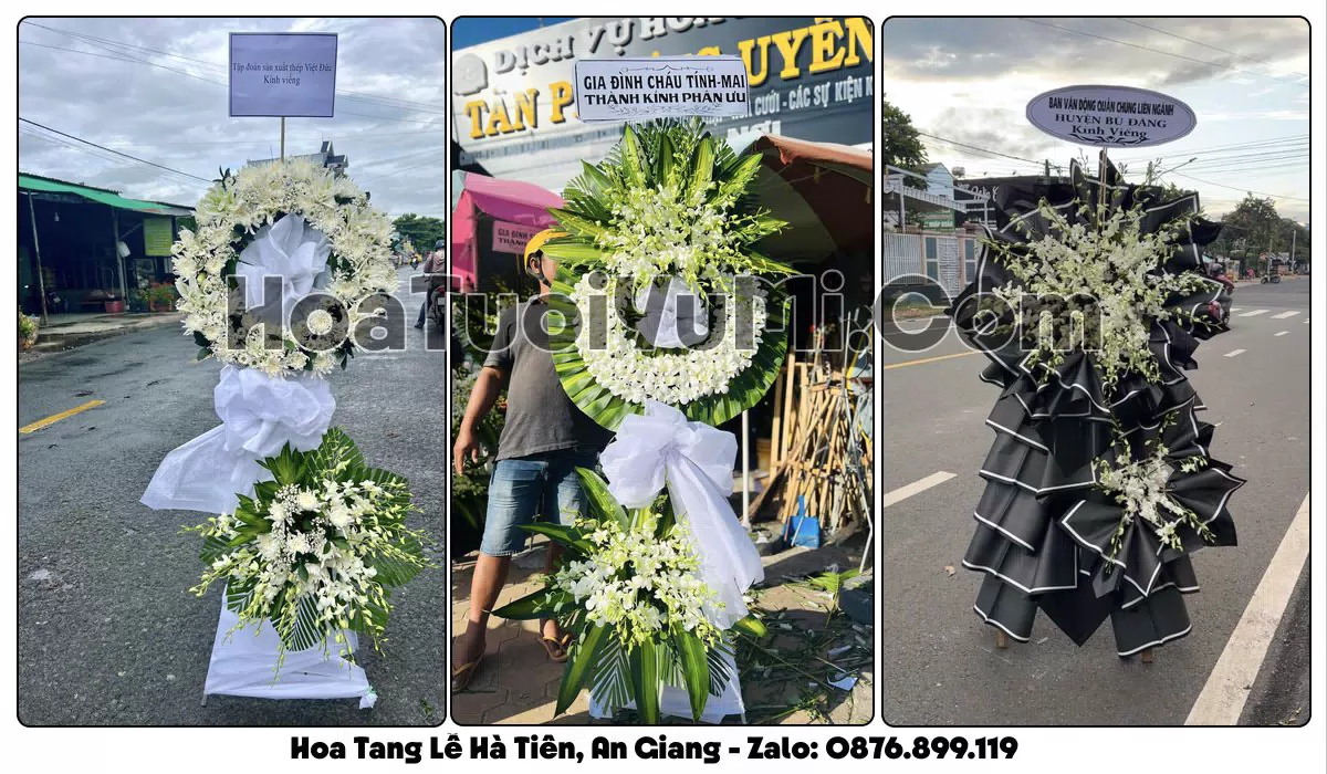 vòng hoa viếng đám tang tại Hà Tiên An Giang
