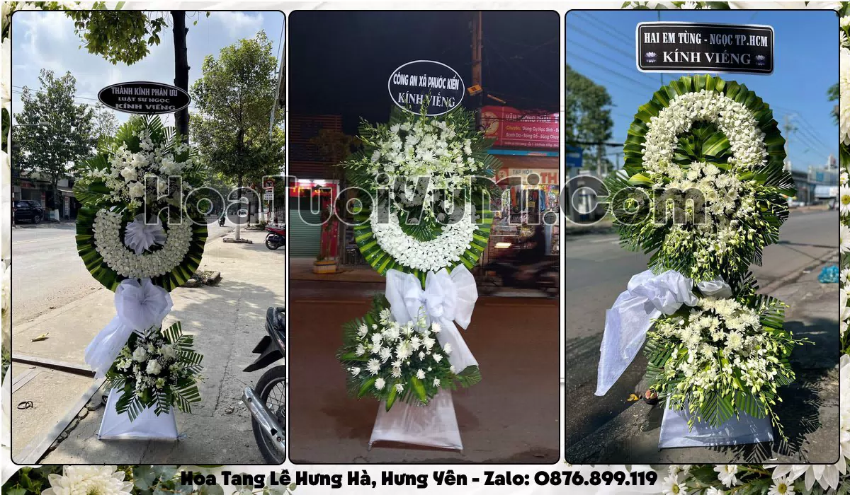 vòng hoa viếng đám tang Xã Hưng Hà Hưng Yên