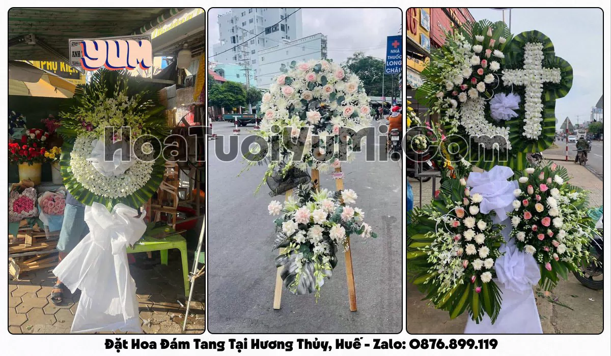vòng hoa viếng đám tang tại Hương Thủy, Huế