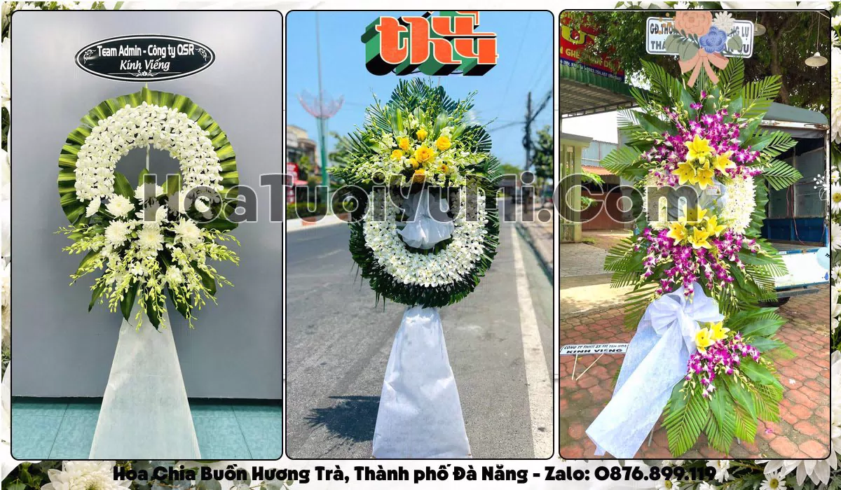 Vòng hoa viếng đám tang tại Phường Hương Trà, Thành phố Đà Nẵng