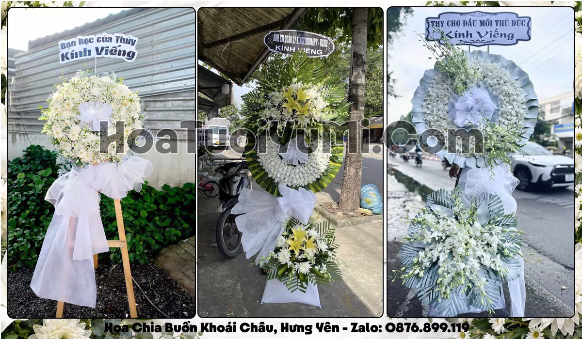 vòng hoa viếng đám tang Xã Khoái Châu Hưng Yên