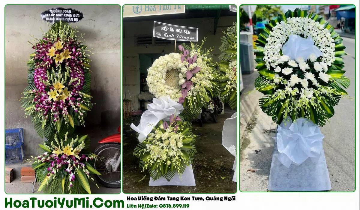 vòng hoa viếng đám tang tại Phường Kon Tum, Quảng Ngãi