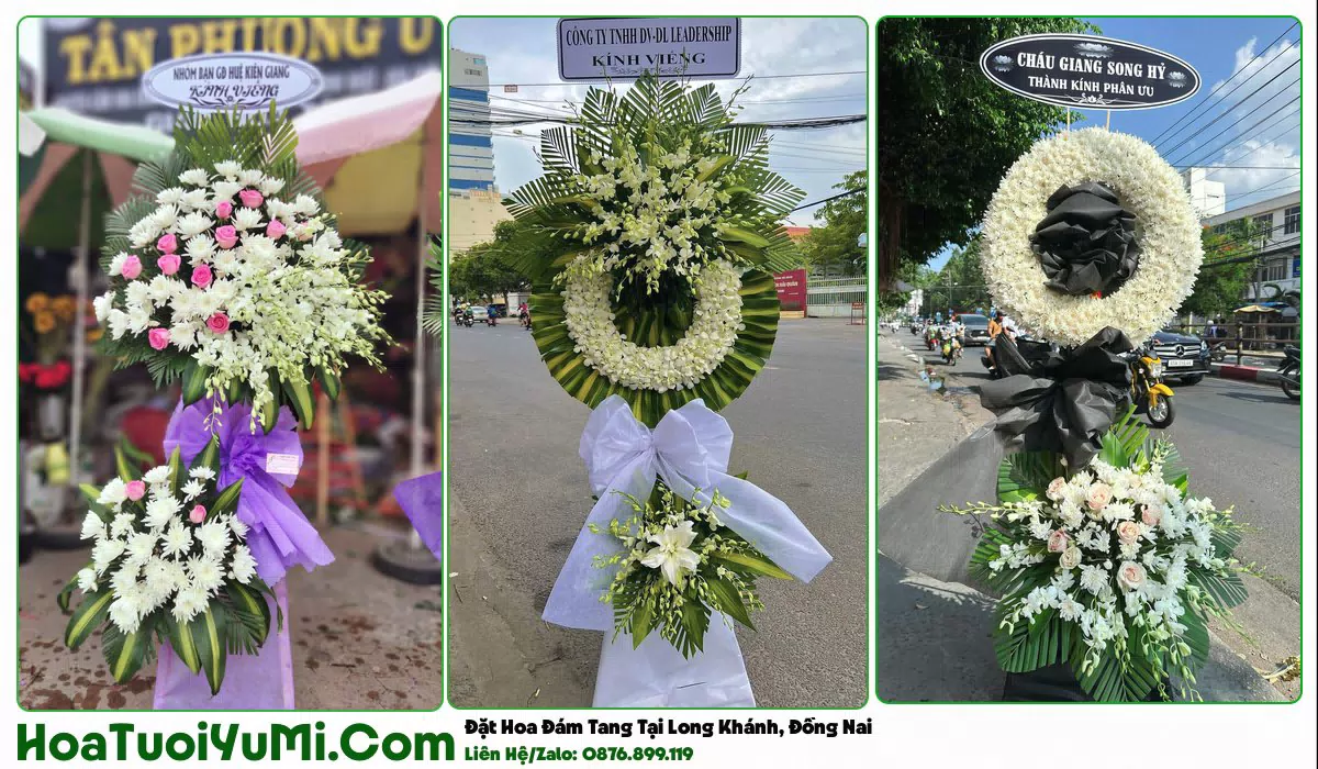 vòng hoa viếng đám tang tại Phường Long Khánh, Đồng Nai