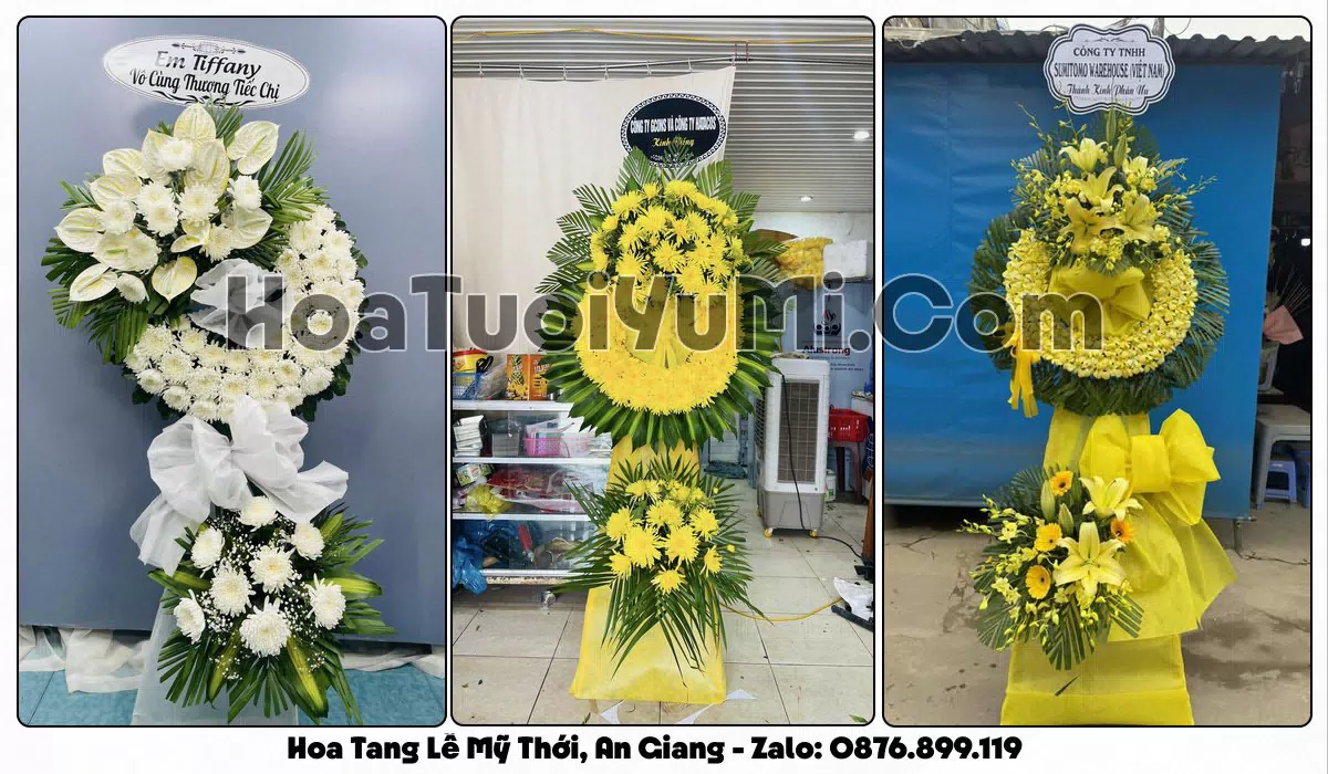 vòng hoa viếng đám tang tại Phường Mỹ Thới, An Giang