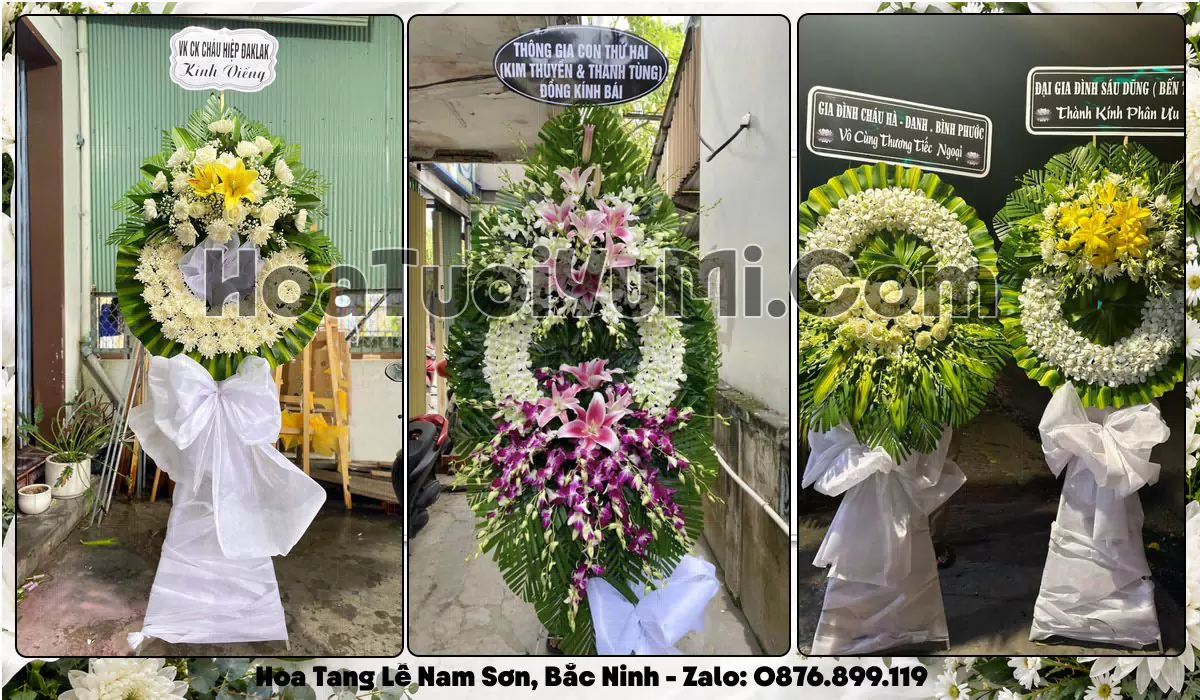 Vòng hoa viếng đám tang tại Phường Nam Sơn, Tỉnh Bắc Ninh