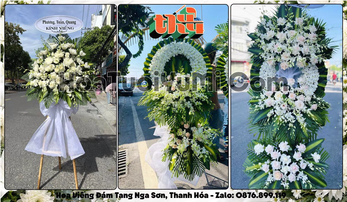vòng hoa viếng đám tang Xã Nga Sơn Thanh Hóa