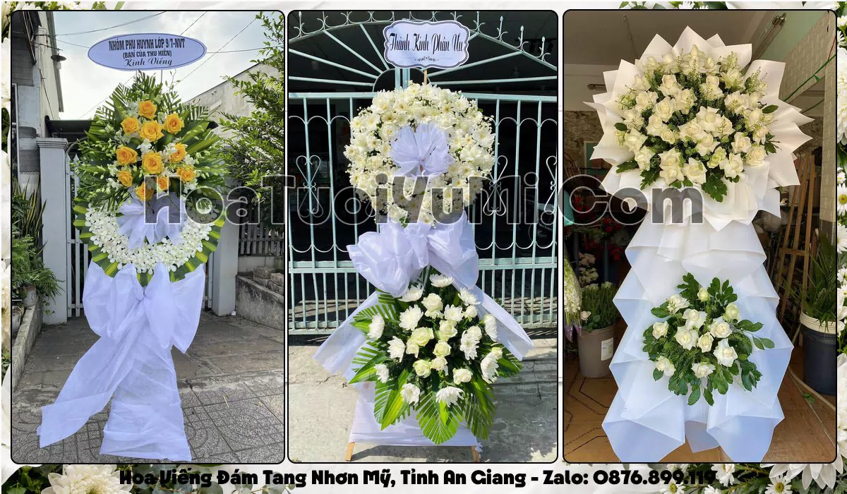 Vòng hoa viếng đám tang tại Xã Nhơn Mỹ, Tỉnh An Giang