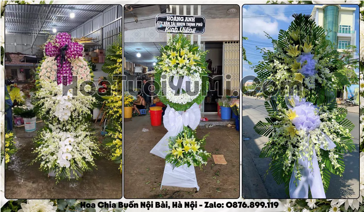 Vòng hoa viếng đám tang tại Xã Nội Bài, Hà Nội