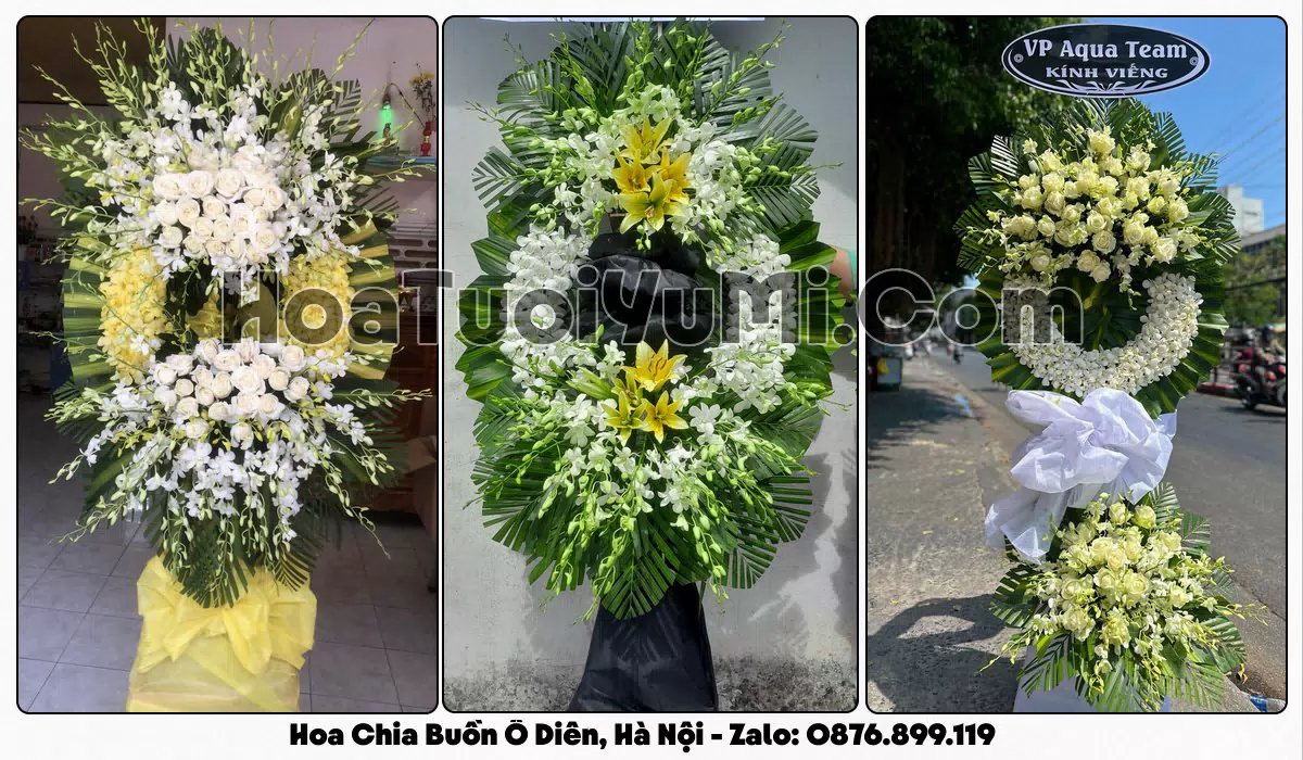 Vòng hoa viếng đám tang tại Xã Ô Diên, Hà Nội