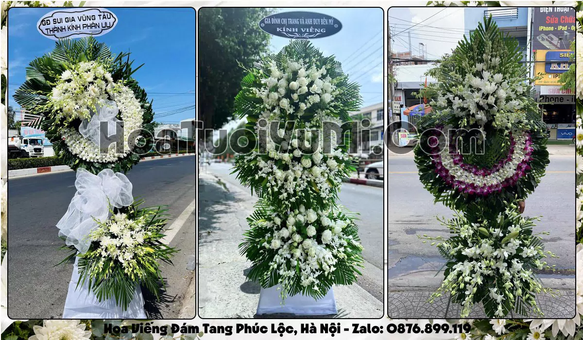 Vòng hoa viếng đám tang tại Xã Phúc Lộc, Hà Nội