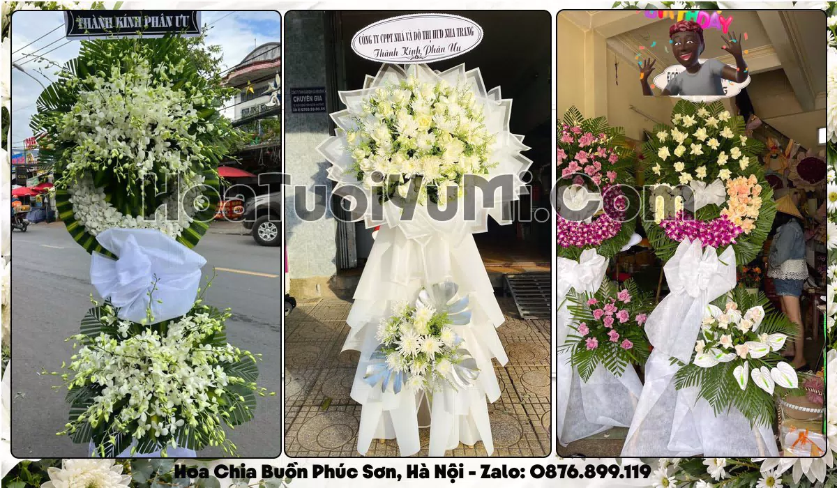 vòng hoa viếng đám tang tại Phúc Sơn Hà Nội