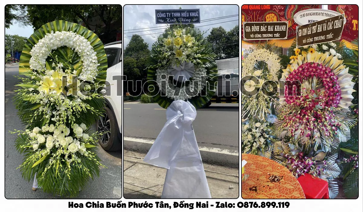 vòng hoa viếng đám tang tại Phường Phước Tân, Đồng Nai
