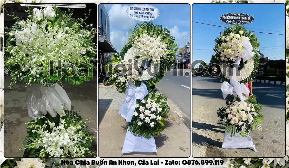 Vòng hoa viếng đám tang tại Phường An Nhơn, Tỉnh Gia Lai