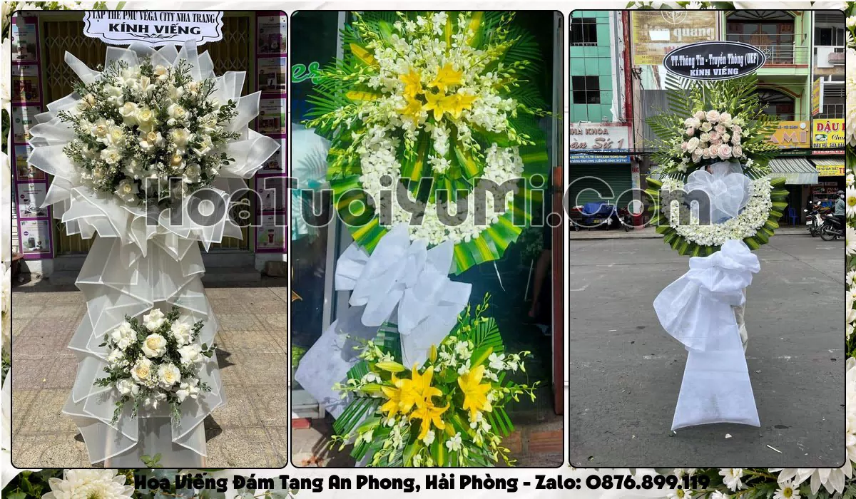 Vòng hoa viếng đám tang tại Phường An Phong, Thành phố Hải Phòng