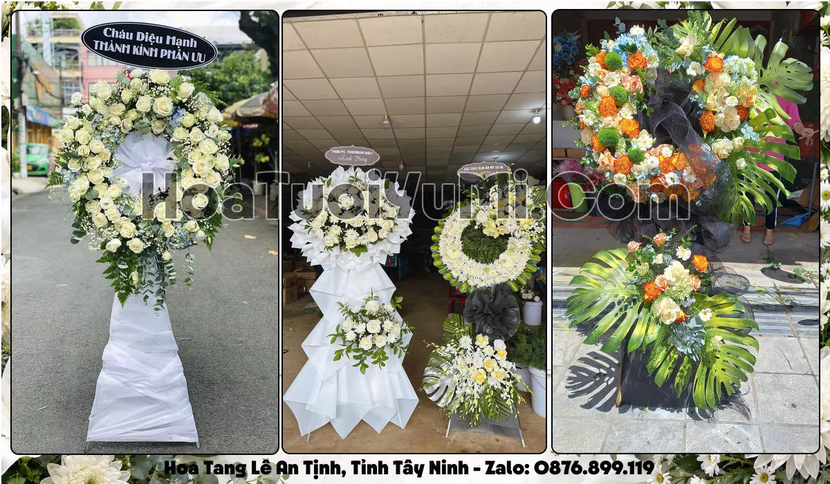 Vòng hoa viếng đám tang tại Phường An Tịnh, Tỉnh Tây Ninh