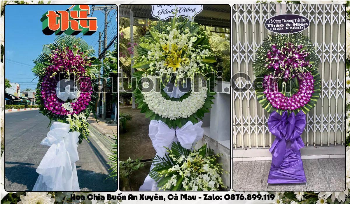 vòng hoa viếng đám tang tại Phường An Xuyên Tỉnh Cà Mau