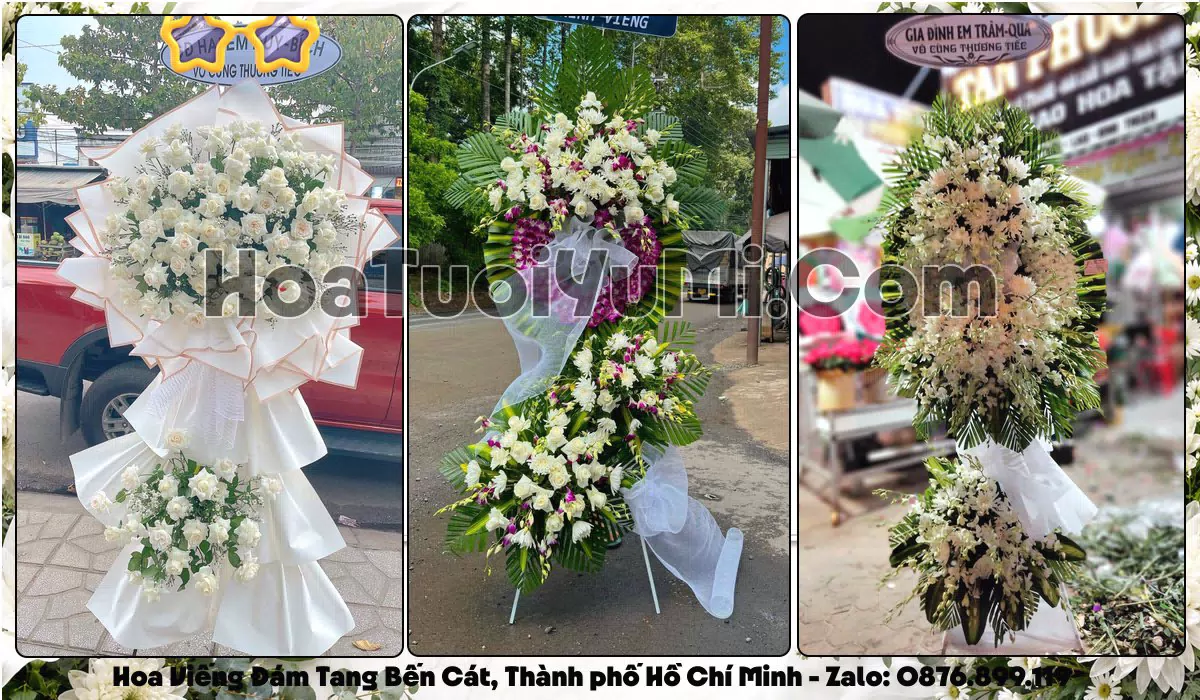 vòng hoa viếng đám tang tại Phường Bến Cát, TP.HCM