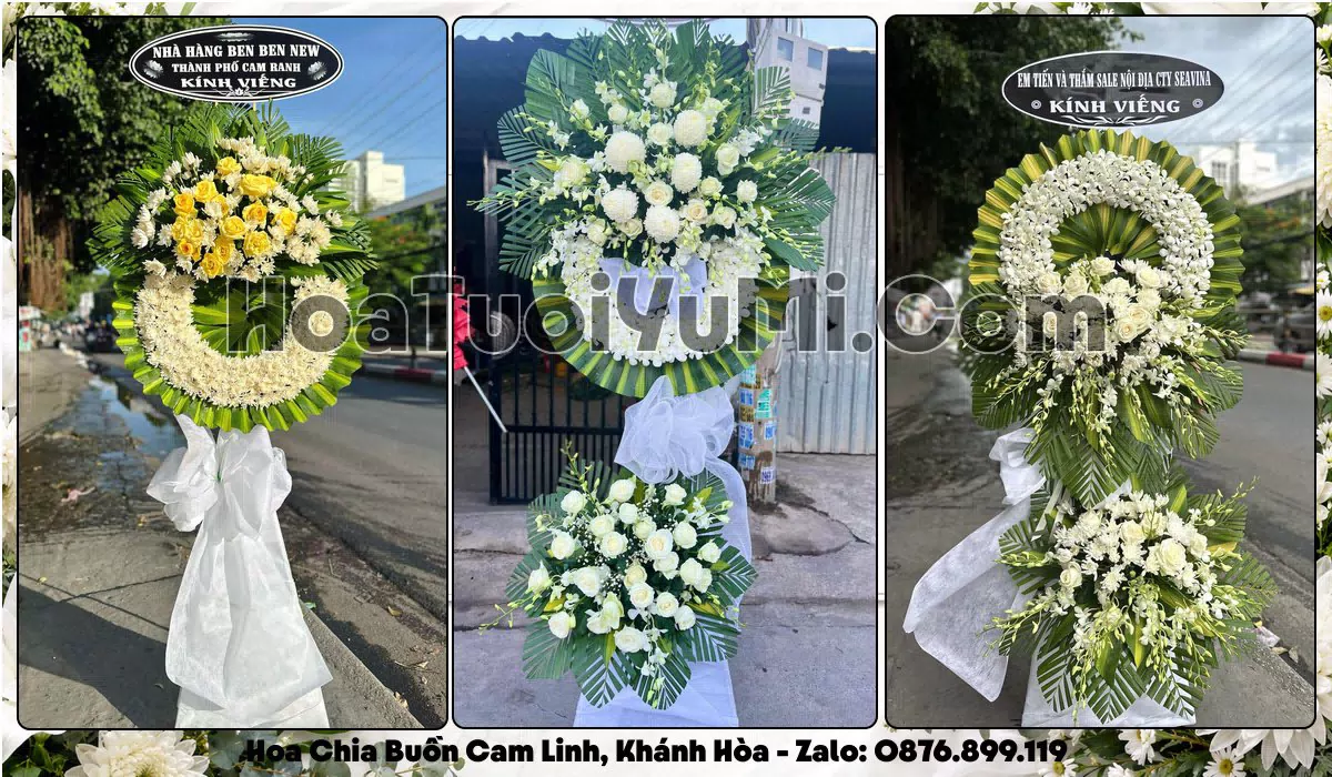 vòng hoa viếng đám tang tại Phường Cam Linh Khánh Hòa