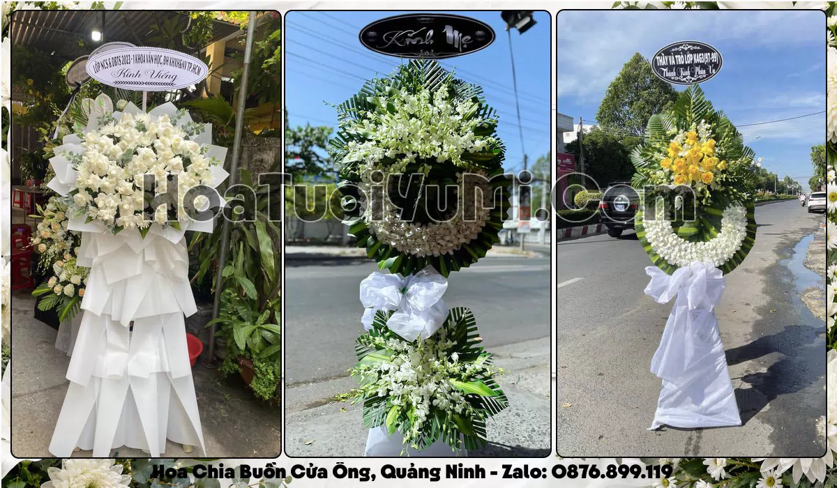 vòng hoa viếng đám tang tại Phường Cửa Ông, Quảng Ninh