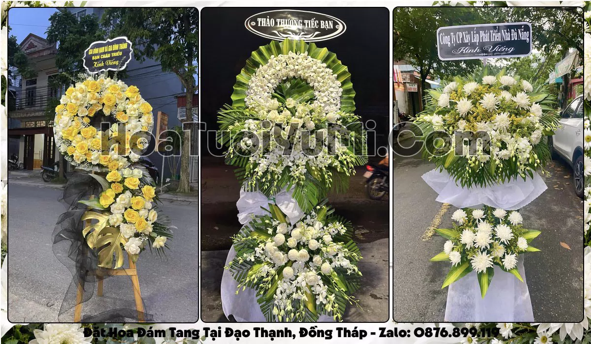 Vòng hoa viếng đám tang tại Phường Đạo Thạnh, Tỉnh Đồng Tháp