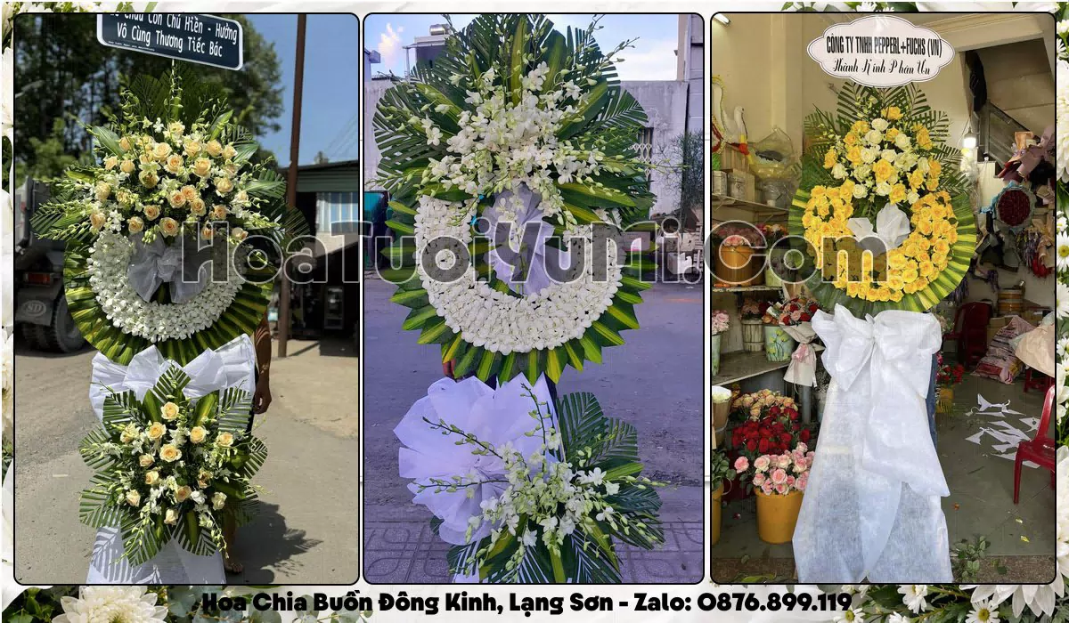 Vòng hoa viếng đám tang tại Phường Đông Kinh, Lạng Sơn