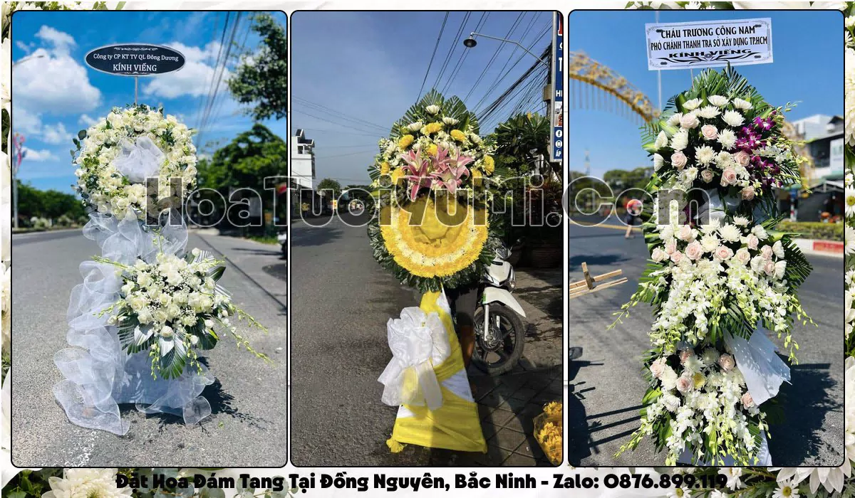 Vòng hoa viếng đám tang tại Phường Đồng Nguyên, Tỉnh Bắc Ninh