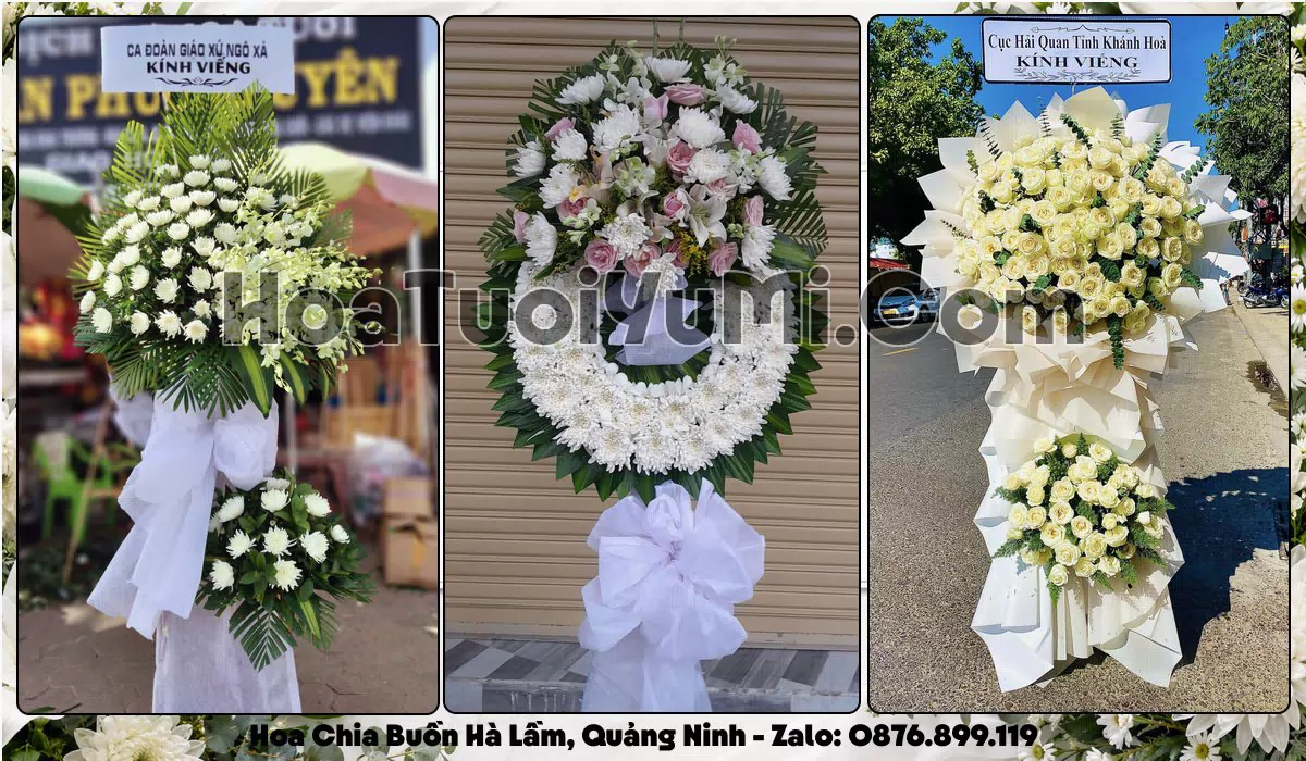 Vòng hoa viếng đám tang tại Phường Hà Lầm, Quảng Ninh