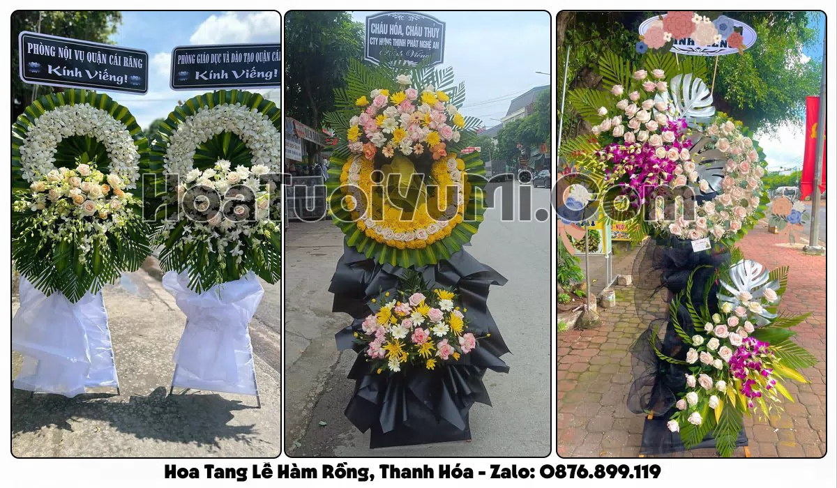 vòng hoa viếng đám tang Phường Hàm Rồng Tỉnh Thanh Hóa