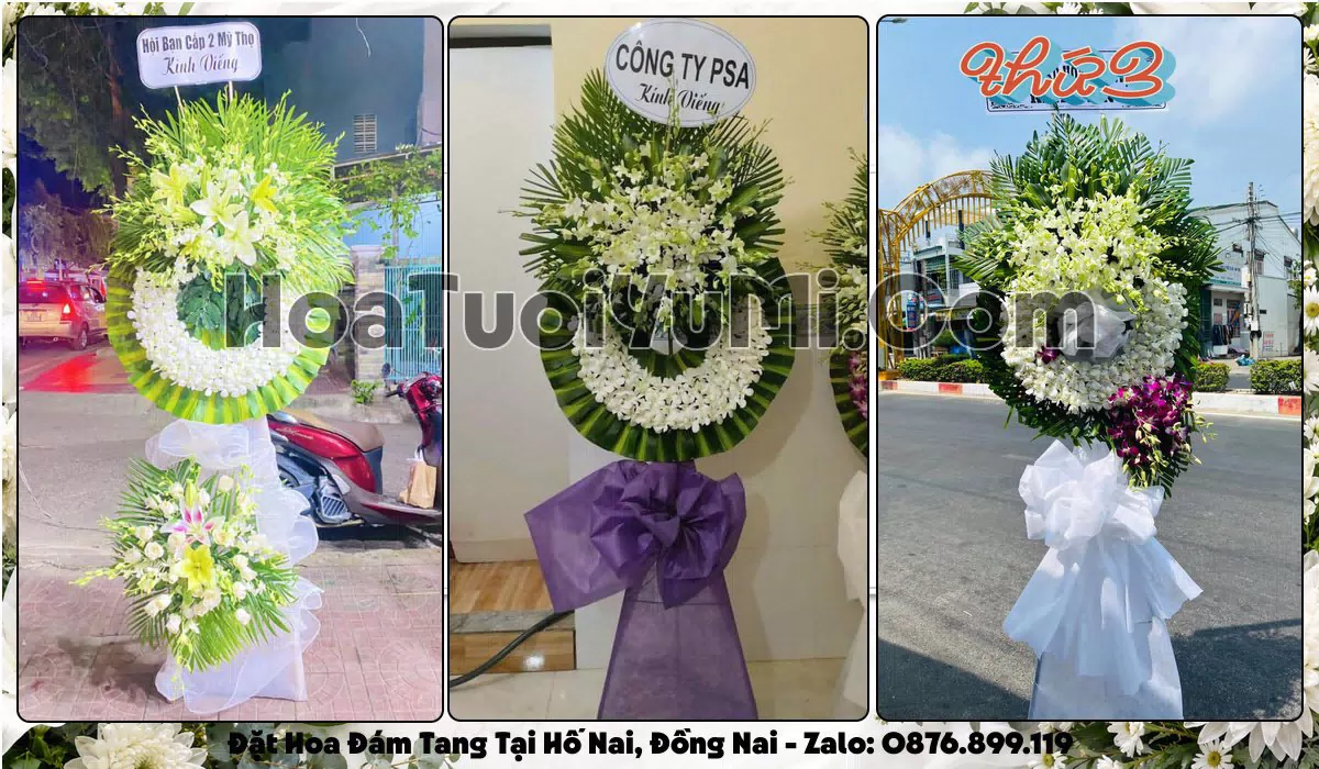 Vòng hoa viếng đám tang tại Phường Hố Nai, Tỉnh Đồng Nai